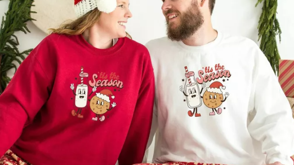 cute couple matching christmas sweaters